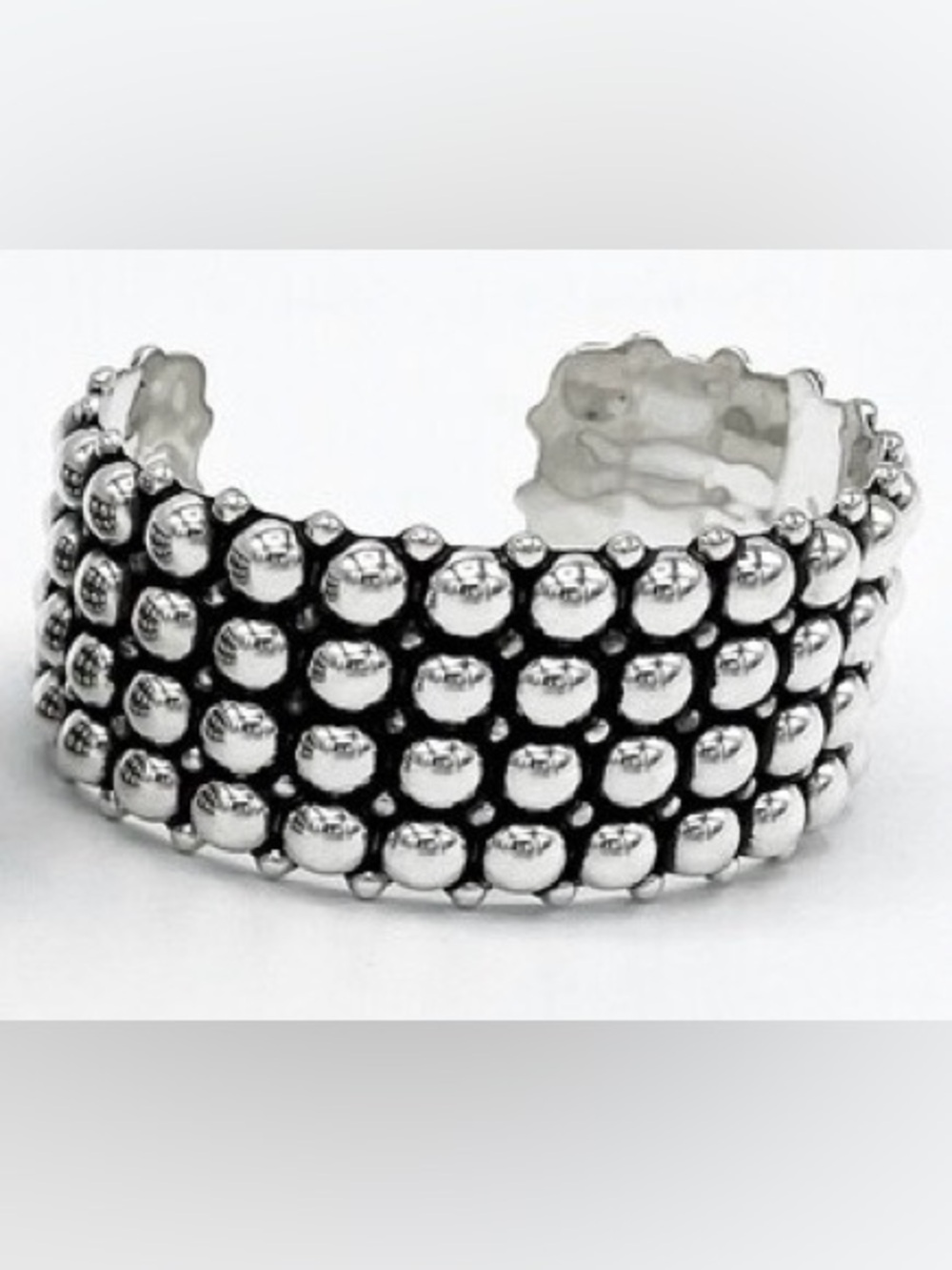 Sterling Silver Dome Cuff Bracelet, Southwest Studded Bracelet